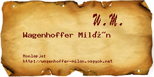 Wagenhoffer Milán névjegykártya