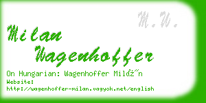milan wagenhoffer business card